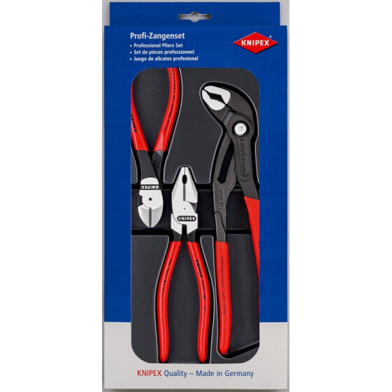 Knipex 00 20 10. Type: Pliers set, Cutting length: 3 mm, Handle material: Plastic. Width: 170 mm, Length: 4 cm, Height: 370 mm
