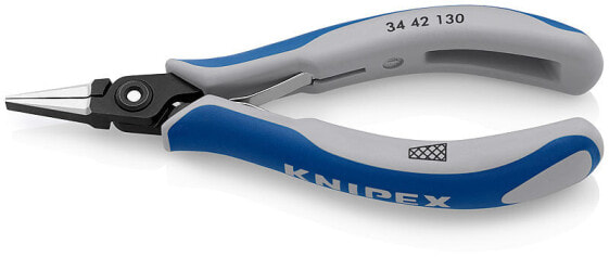 Knipex 34 42 130. Type: Pressing pliers, Material: Steel, Handle colour: Blue/Grey. Length: 13 cm, Weight: 61 g