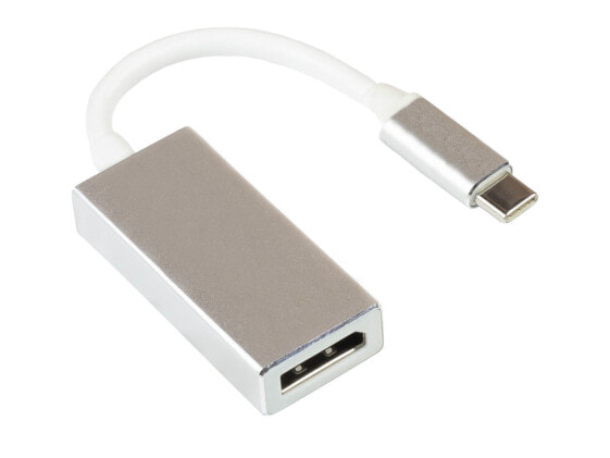Alcasa GC-M0257 video cable adapter 0.15 m USB Type-C DisplayPort Silver
