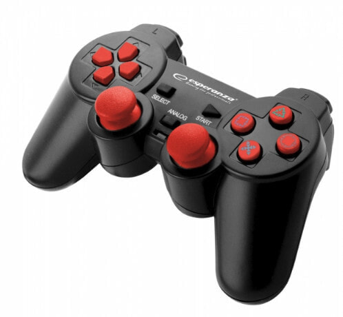 Esperanza EGG106R Gaming Controller Black, Red USB 2.0 Gamepad Analogue / Digital PC, Playstation 2, Playstation 3