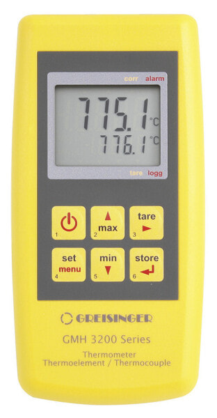 Greisinger GMH 3251. Housing colour: Yellow, Temperature measurement units: °C, Temperature measurement range: -200 - 1768 °C