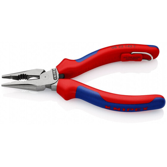 Knipex 08 22 145 T, Needle-nose pliers, 8 mm, Blue/Red, 60 mm, 14.5 cm, 19 mm