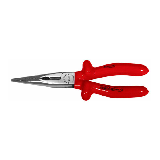 VDE telephone pliers, 205 mm, serrated jaws, straight with wire cutter