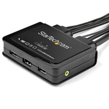 Cables or Connectors for Audio and Video Equipment StarTech.com 2-Port HDMI KVM Switch with Built-In Cables - USB 4K 60Hz