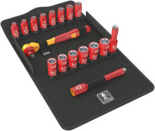 Tool kits and accessories Wera 8100 SB VDE 1, Socket set, 17 pc(s), Black,Red, Ratchet handle, 1 pc(s), 3/8"