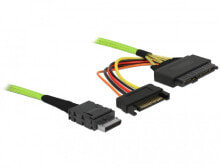 Cables & Interconnects DeLOCK 85756 cable gender changer OCuLink SFF-8611 U.2 SFF-8639, SATA 15-pin Black
