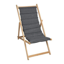 Beach Chairs And Loungers JARDIN PRIVE Gesteppter Liegestuhl Helsinki - Abnehmbare Leinwand - Schwarz und Wei