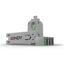 Cables or Connectors for Audio and Video Equipment Lindy USB Port Blocker - Pack 4, Colour Code: Green security access control system
