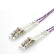 Cables and wires for construction ROLINE Fibre Optic Jumper Cable, 50/125 µm, LC/LC, OM4, purple 0.5 m