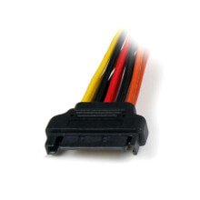 Cables or Connectors for Audio and Video Equipment StarTech.com 6in Latching SATA Power Y Splitter Cable Adapter - M/F