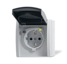 Sockets, switches and frames Busch-Jaeger 3120 EWB-53, Type F, -25 - 40 °C, Grey,White, IP44, CE, 230 V