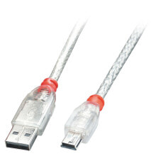 Cables & Interconnects Lindy 41783 USB cable 2 m USB 2.0 USB A Mini-USB B Transparent