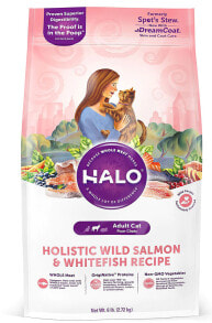 Cat Dry Food Halo Purely For Pets Adult Cat Wild Salmon & Whitefish Recipe -- 6 lbs