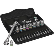 Tool kits and accessories Wera 8100 SA 8, Socket wrench set, 28 pc(s), Black,Chrome, CE, Ratchet handle, 2 pc(s)