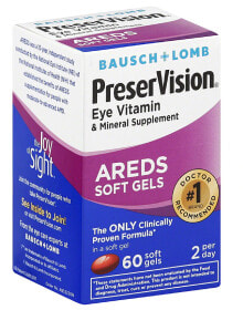 Eyes And Vision Bausch & Lomb PreserVision Eye Vitamin and Mineral Supplement AREDS Softgel Formula -- 60 Softgels