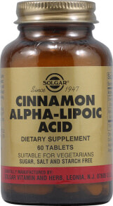 Diabetes And Blood Sugar Health Solgar Cinnamon Alpha Lipoic Acid -- 60 Tablets