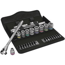 Tool kits and accessories Wera 8100 SB 7, Socket wrench set, Black,Chrome, CE, Ratchet handle, 1 pc(s), 3/8"