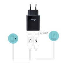 Chargers and Power Adapters i-tec CHARGER2A4B mobile device charger Black Indoor