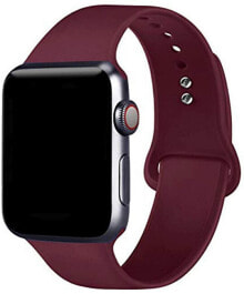 Watchbands Silikonový řemínek pro Apple Watch - Vínová 42/44 мм - S / M