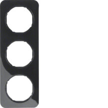 Sockets, switches and frames Berker 10132145. Product colour: Black, Finish type: Glossy, Design: Screwless