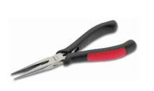 Thin pliers and round pliers 10 0814. Type: Needle-nose pliers, Material: Steel, Handle colour: Black/Red. Length: 15 cm