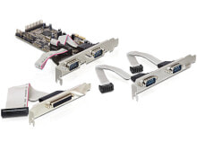 Network Cards and Adapters DeLOCK PCI Express card 4 x serial, 1x parallel interface cards/adapter
