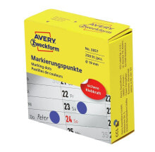 Paper and Film Avery Zweckform 3857 self-adhesive label Round Permanent Blue 250 pc(s)