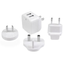 Chargers For Smartphones StarTech.com Dual-port USB wall charger - international travel - 17W/3.4A - white
