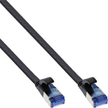 Cables or Connectors for Audio and Video Equipment Patchkabel flach U/FTP Cat.6A TPE halogenfrei schwarz 0.3m - Network - CAT 6a