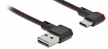 Wires, cables DeLOCK EASY-USB 2.0 Cable Type-A male to USB Type-C™ male angled left / right 1.5 m black