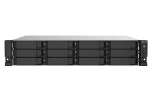 Nas Network Storage QNAP TS-1273AU-RP-8G + 12x ST12000NE0008 12TB HDD, NAS, Rack (2U), Ryzen Embedded, V1500B, 144 TB, Black, Grey
