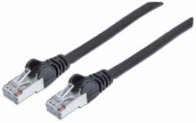 Cables or Connectors for Audio and Video Equipment Intellinet Network Patch Cable, Cat7 Cable/Cat6A Plugs, 0.25m, Black, Copper, S/FTP, LSOH / LSZH, PVC, RJ45, Gold Plated Contacts, Snagless, Booted, Polybag