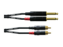 Cables & Interconnects Cordial CFU 3 PC audio cable 3 m 2x Cinch 2x Plug 6.3mm Black