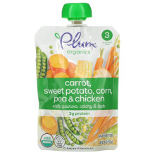 Smoothie plum Organics, Organic Baby Food, 6 Months & Up, Carrot, Sweet Potato, Corn, Pea & Chicken with Quinoa, Celery & Leek, 4 oz (113 g)