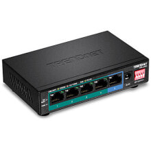 Routers and Switches Trendnet TPE-LG50 network switch Gigabit Ethernet (10/100/1000) Power over Ethernet (PoE) Black