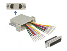 Accessories for telecommunications cabinets and racks DeLOCK 66833. Connector 1: D-Sub 25pin, Connector 2: 2x RJ-45. Product colour: Beige