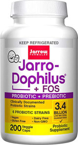 Prebiotics And Probiotics Jarrow Formulas Jarro-Dophilus® plus FOS -- 3.4 billion - 200 Capsules
