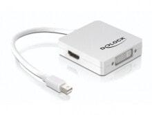 Cables & Interconnects DeLOCK 61768 video cable adapter 0.24 m Mini DisplayPort HDMI/DVI/Displayport White
