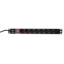 Extension Cords and Surge Protectors LogiLink PDU8C01 power distribution unit (PDU) 8 AC outlet(s) 1U Black
