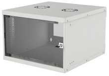 Network Equipment Accessories Intellinet Network Cabinet, Wall Mount (Basic), 6U, 400mm Deep, Grey, Flatpack, Max 50kg, Glass Door, 19", Three Year Warranty