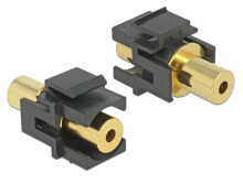 Cables & Interconnects Keystone Module stereo jack female 3.5 mm 4 pin > stereo jack female 3.5 mm 4 pin gold plated black