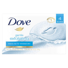 Soap Dove More Moisturizing Than Bar Soap Gentle Exfoliating Beauty Bar for Softer and Smoother Skin -- 4 Bars