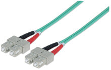 Cables or Connectors for Audio and Video Equipment Intellinet Fibre Optic Patch Cable, OM3, SC/SC, 5m, Aqua, Duplex, Multimode, 50/125 µm, LSZH, Fiber, Lifetime Warranty, Polybag