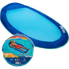 Inflatable Toys SwimWays Spring Float Original Pool Lounge Chair with Hyper-Flate Valve, Aqua