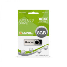 USB Flash drive xlyne Swing, 8 GB, USB Type-A, 2.0, 8 MB/s, Swivel, Black,Silver