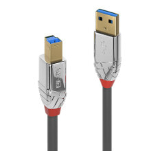 Cables & Interconnects Lindy 36660 USB cable 0.5 m USB 3.2 Gen 1 (3.1 Gen 1) USB A USB B Chrome, Grey