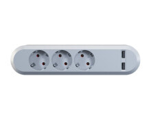 Sockets, switches and frames 381.801, 3 AC outlet(s), Indoor, Type F, IP20, White, Plastic
