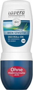 Deodorants Lavera MEN SENSITIV 48h dezodorant roll-on z bio-trawą cytrynową i bio-bambusem uniwersalny