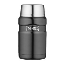Thermoses and Thermomugs Стильный термос для еды с чашкой - серый металлик 710 мл