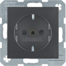 Sockets, switches and frames Berker 47231606, Type F, Anthracite, Thermoplastic, IP20, 250 V, 16 A